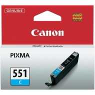 Cartus cerneala Canon CLI-551C, cyan, capacitate 7ml, pentru Canon Pixma IP7250, Pixma IP8750, Pixma IX6850, Pixma MG5450, Pixma MG5550, Pixma MG6350, Pixma MG6450, Pixma MG7150, Pixma MX925.